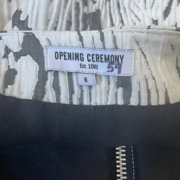 Opening Ceremony Komondor Mini Skirt Jacquard Zip Gray White Size 6 - Picture 4 of 16